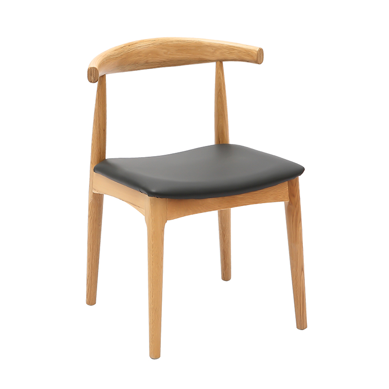 Cadeira estofada de jantar com almofada de textura de couro